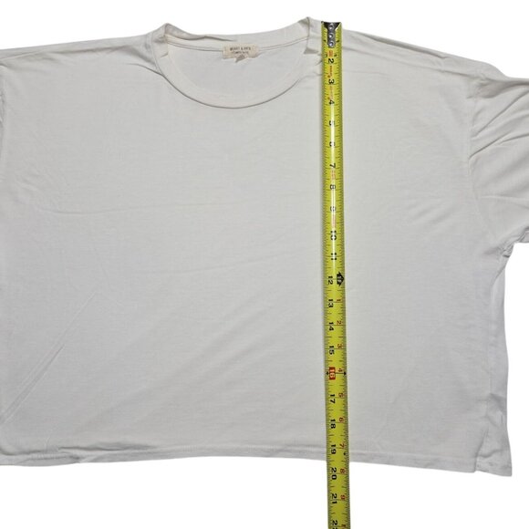 Heart and Hips Crop Top Womens Juniors Small White Oversized Short Sleeve - Picture 4 of 11